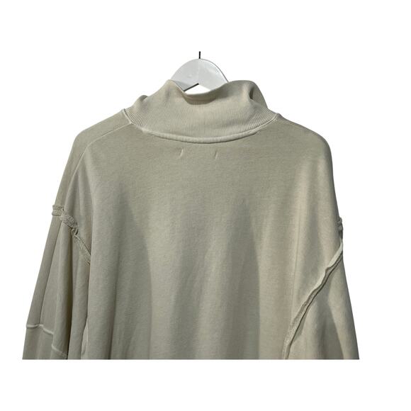 FREE PEOPLE WOMENS SIZE LARGE CAMDEN HENLEY SLOUCHY SWEATSHIRT IVORY NEW - Picture 9 of 15